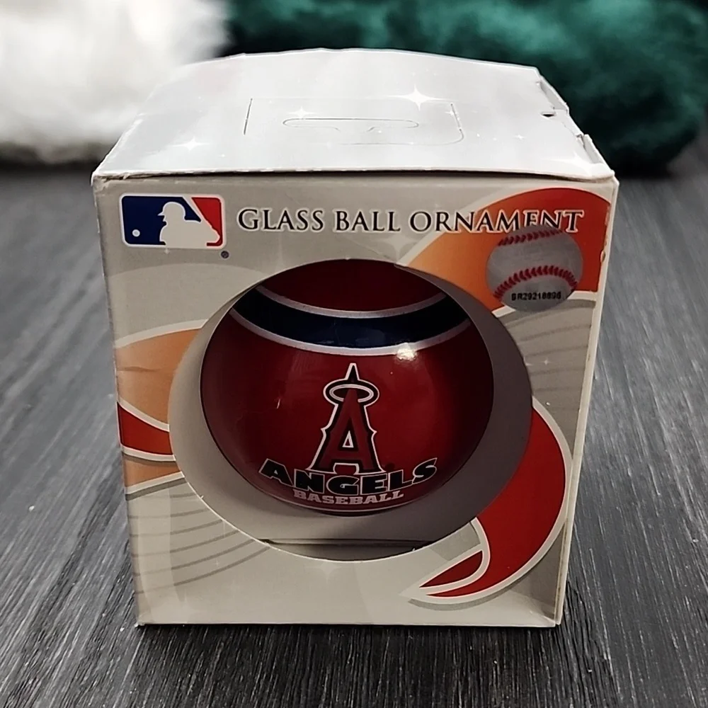 Angels Baseball Glass Ball Bulb Ornament 2012 Red, White and Blue